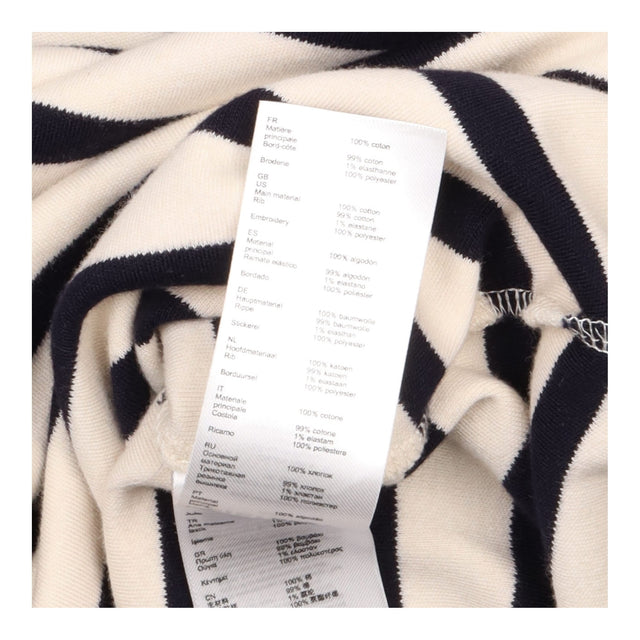 Mini Dress Navy Cream Stripe Cotton Long Sleeve