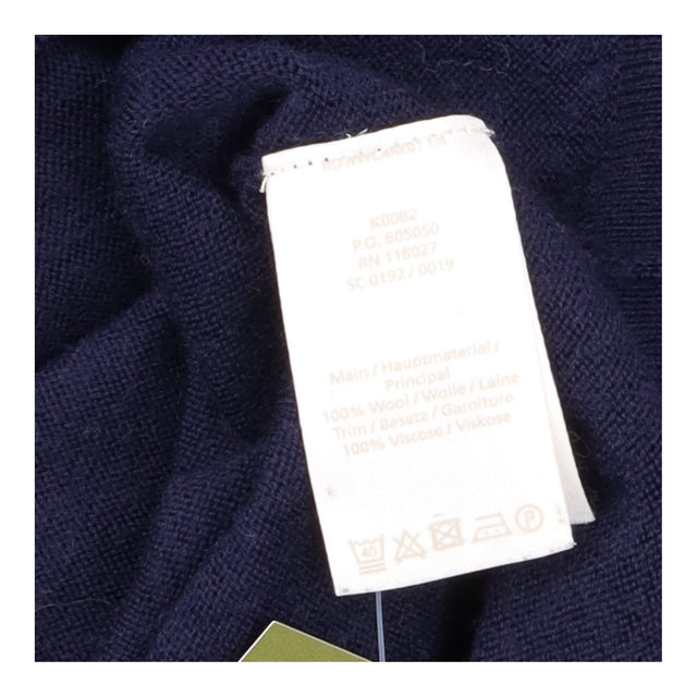 Knit Jumper Crew Neck Navy Blue Rainbow Stripe