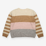 Jumper Cream Camel Pink Grey Colour Block Striped 