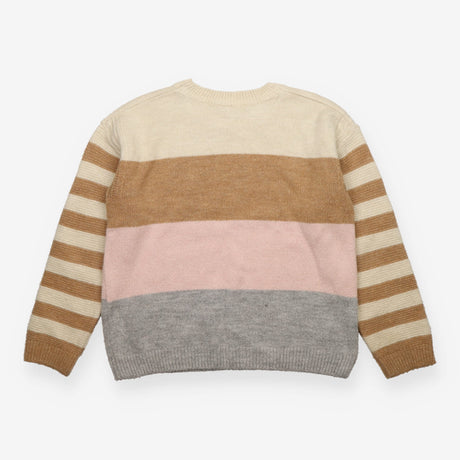 Jumper Cream Camel Pink Grey Colour Block Striped 