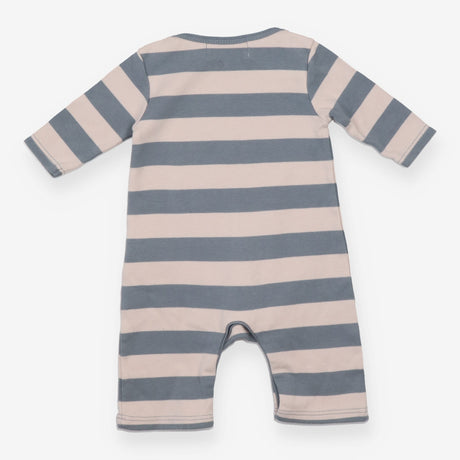 Sleepsuit grey cream stripes