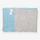 Knitted Scarf Blue Grey Colour Block Soft Oversize