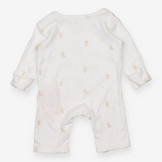 Sleepsuit long sleeve white bunny and stars 