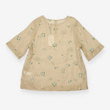 Sacha Gold Floral Embroidered Short Sleeve Top