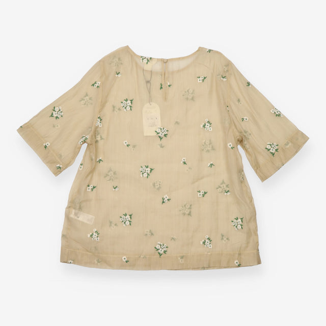 Sacha Gold Floral Embroidered Short Sleeve Top