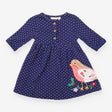 Dress navy spot christmas robin