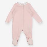 Sleepsuit Pink and White Stripe - Popper