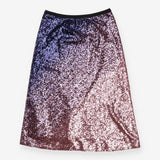 Ombre Sequin Slip Midi Skirt Pink and Purple