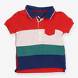 Polo Shirt Blue Collar with Red, White, Green 