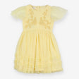 Dress lemon yellow floral embroidery 