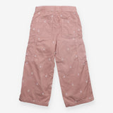 Trousers pull on pink white flower