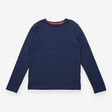 Tee LS blue orange neck lining