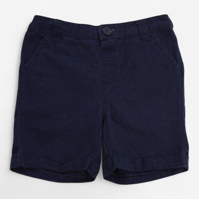 Navy Turn Up Shorts