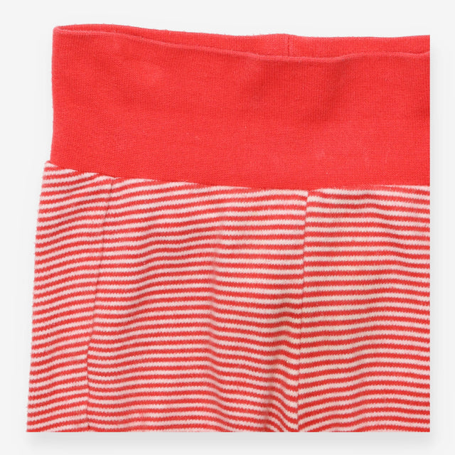 Leggings Red and White Striped with cuffs