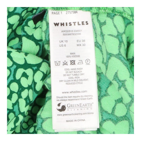 Green leopard petals collared blouse