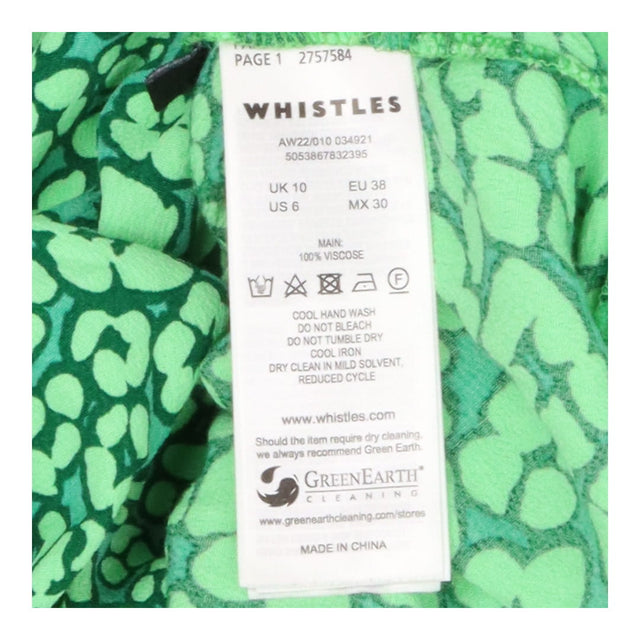 Green leopard petals collared blouse