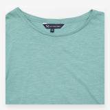 Long Sleeve Top Crew Neck Plain Sage Green