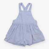 Dungaree blue and white stripe shortie