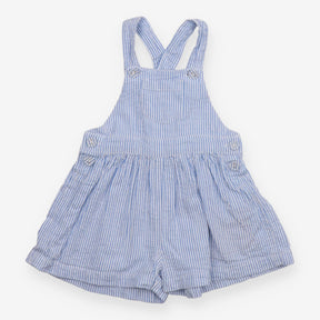 Dungaree blue and white stripe shortie