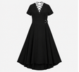 Karen Millen Black Lace Up V-Neck Midi Dress Belte