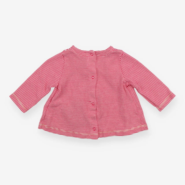 Pink Striped Long Sleeve With Bow
