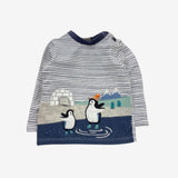 Ice skating penguin striped t shirt