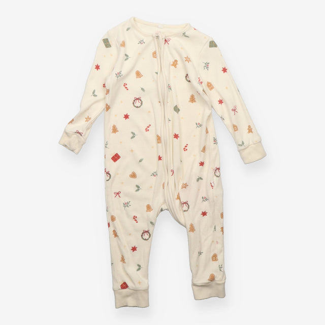 Sleepsuit cream festive no feet