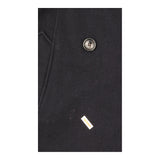 Double Breasted Pea Coat Black Wool Blend