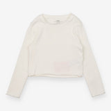 T-shirt long sleeve white ribbed