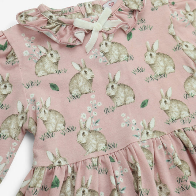 Tunic Jersey Pink Bunny Rabbits with Cream Bow