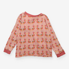 T-Shirt Long Sleeve Pink Flamingos