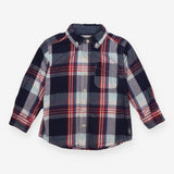 Shirt long sleeve red blue check