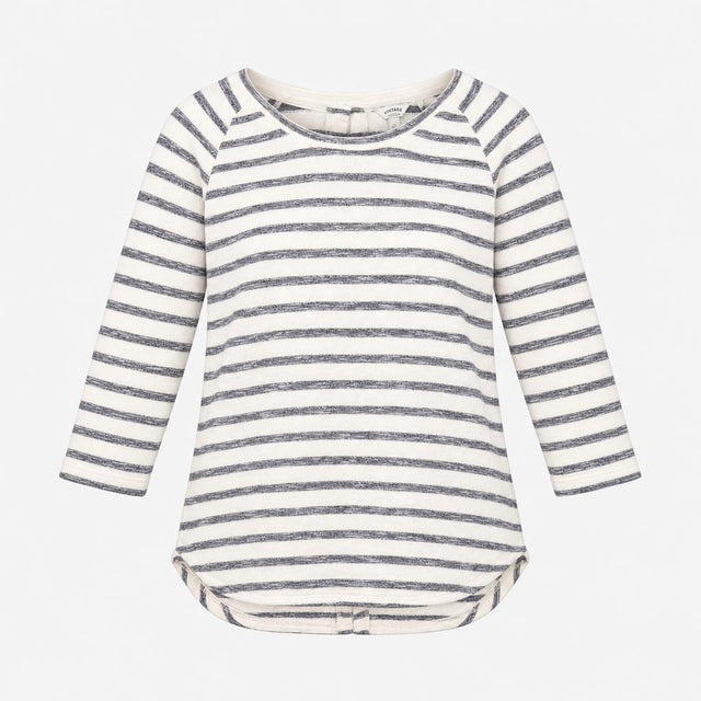 Sweatshirt Jumper Cream Grey Horizontal Stripe Cot