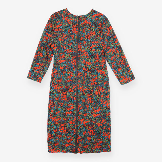 Floral Zip-Back Midi Dress