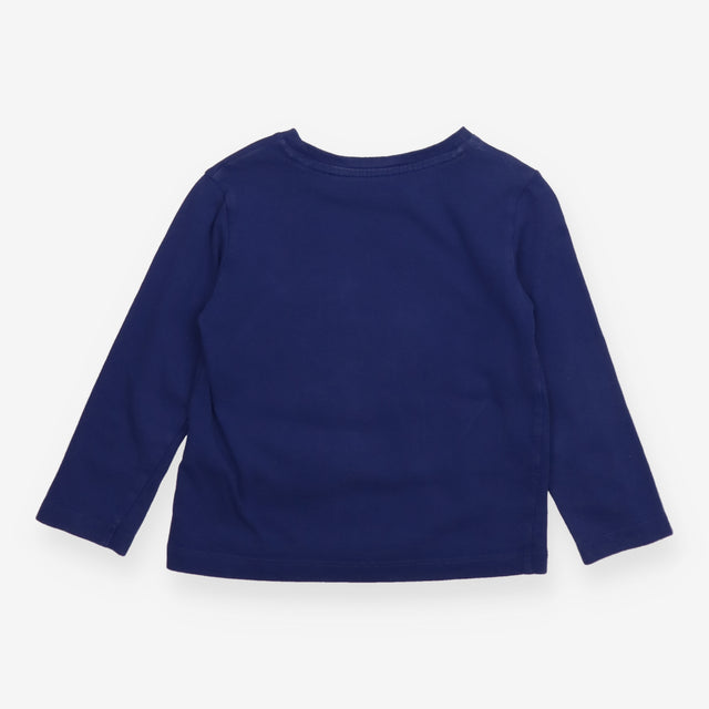 Tee LS blue santa in rocket