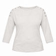 Top Grey White Stripe Viscose Elastane Boat Neck M