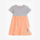 John Lewis Baby Mouse Stripe Half and Half Dress, 