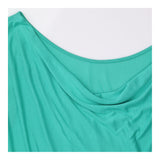 Midi Dress Turquoise Green Short Sleeve Relaxed A-