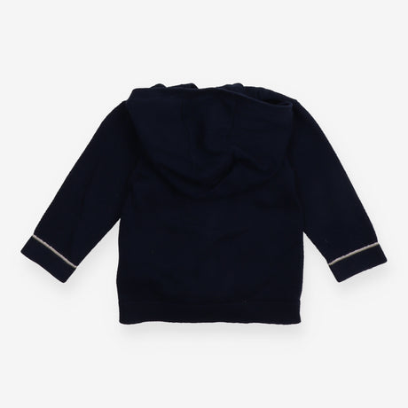 Hooded Cardigan Navy with Button Detail
