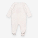 Sleepsuit white quilted pink print