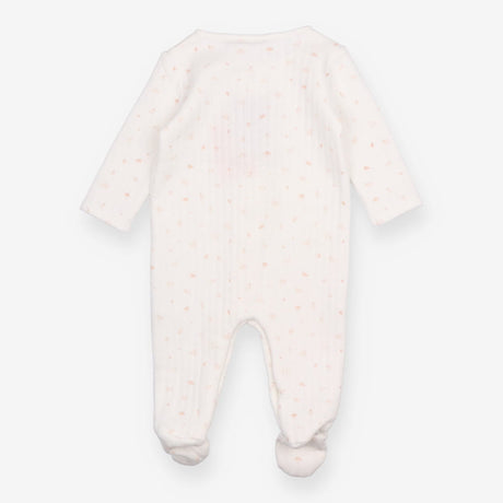 Sleepsuit white quilted pink print