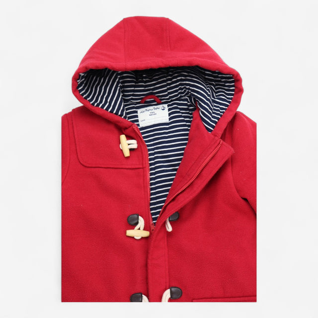 Duffle Coat Red Padded Striped Lining