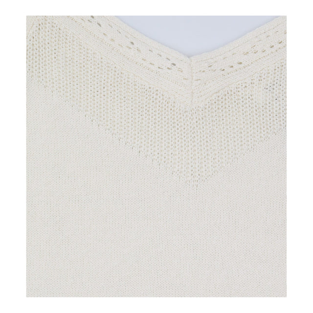 Cream Knit Camisole with Pointelle Detail