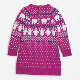 Purple Knit Dress with Polar Bears