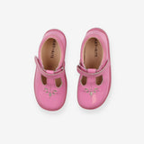 Patent Shoe Pink Sparkle with Flower Applique