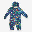 Pramsuit Fleece Lined Blue Dinosaurs
