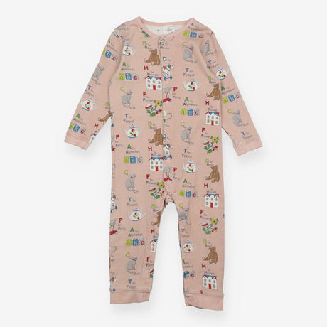 Alphabet footless sleepsuit