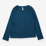 Tee LS blue festive sequin presents