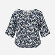 Top Floral Linen V-Neck Short Sleeve Lightweight N