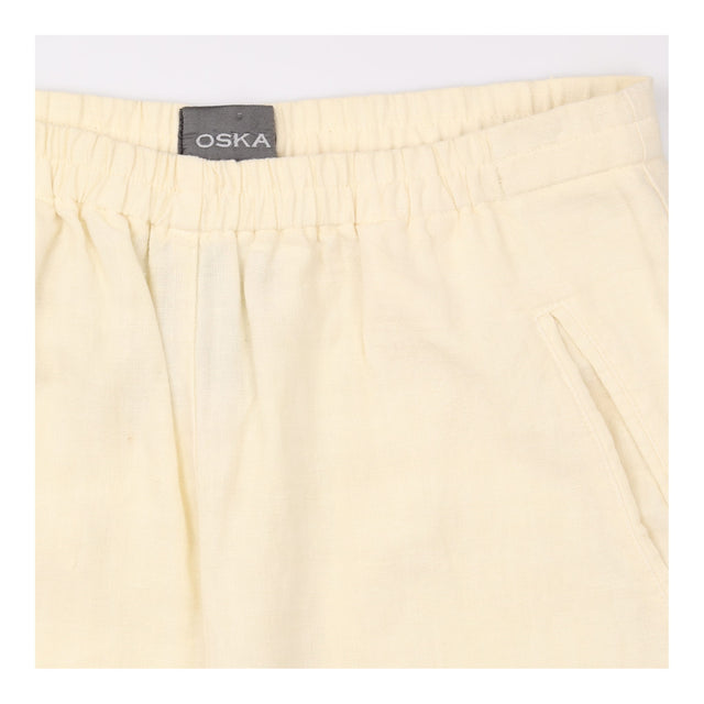 Trousers Ivory Pure Linen Relaxed Straight Leg